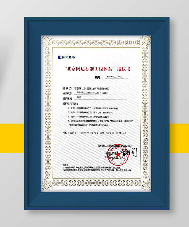 闊達授權(quán)證書