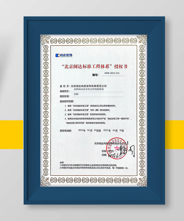 闊達授權(quán)證書